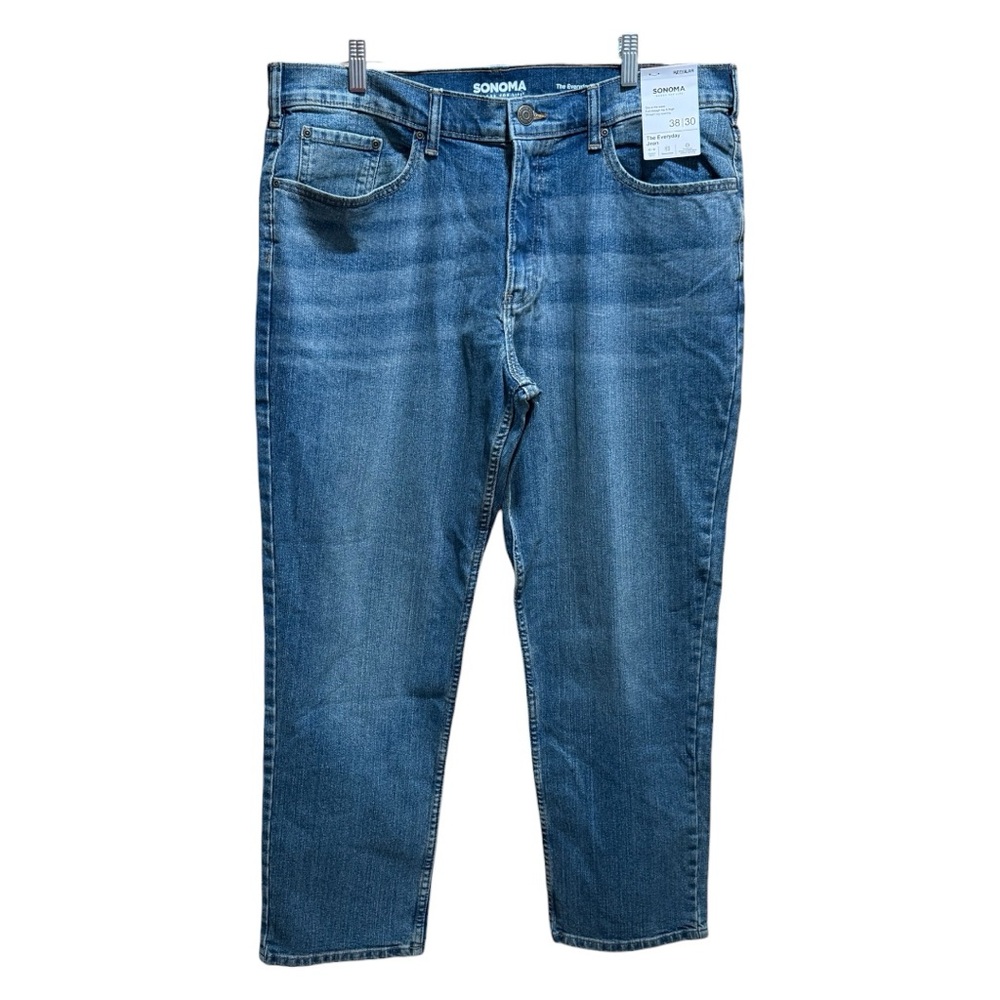 Sonoma The Everyday Jean Men’s 38x30 Straight Leg Dark Wash Stretch NWT